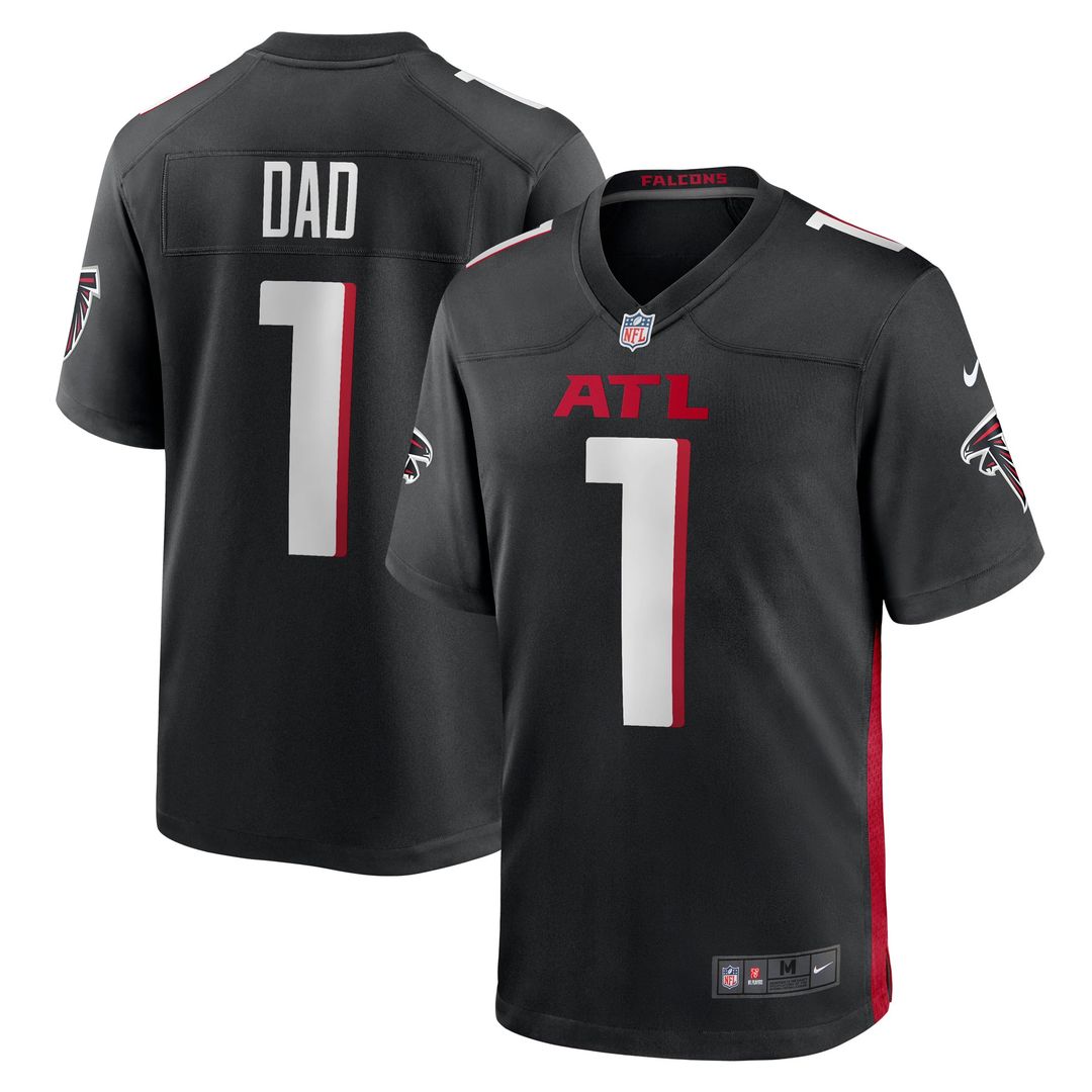 Atlanta Falcons Number 1 Dad Nike Black Game Jersey