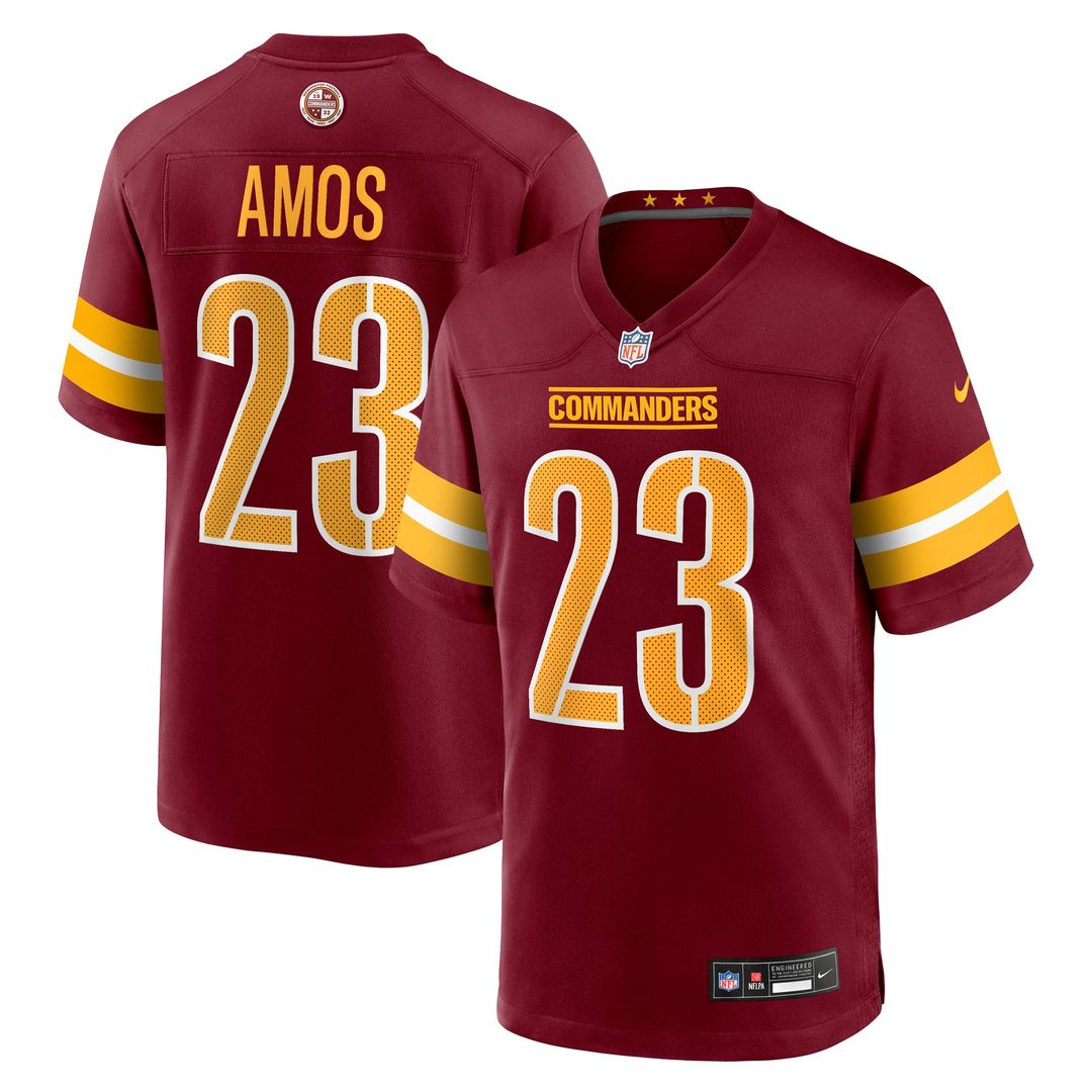 Washington Commanders Trey Amos Nike Burgundy Team Game Jersey