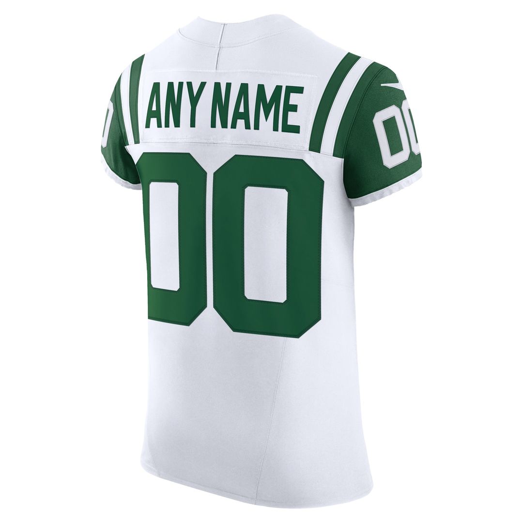 New York Jets Nike White Vapor F.U.S.E. Elite Custom Jersey