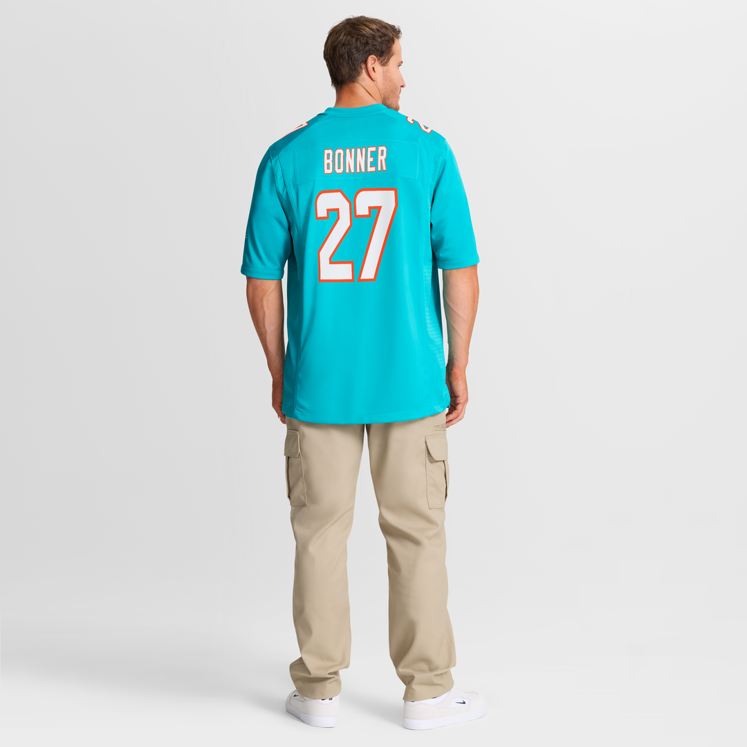 Miami Dolphins Ethan Bonner Nike Aqua Game Jersey