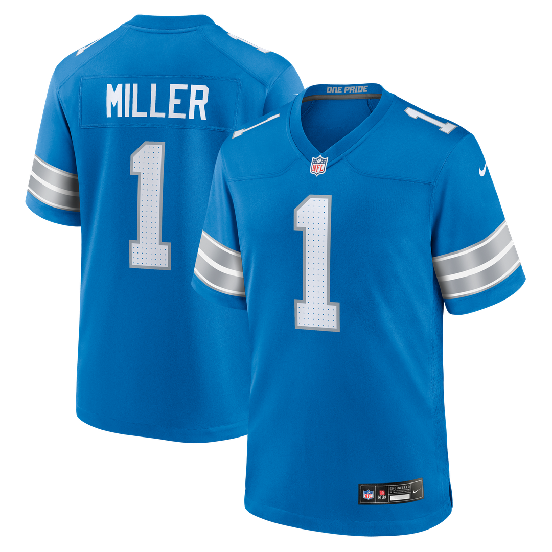 Detroit Lions Blake Miller Nike Blue Team Game Jersey