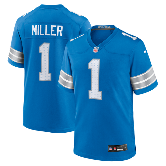 Detroit Lions Blake Miller Nike Blue Team Game Jersey