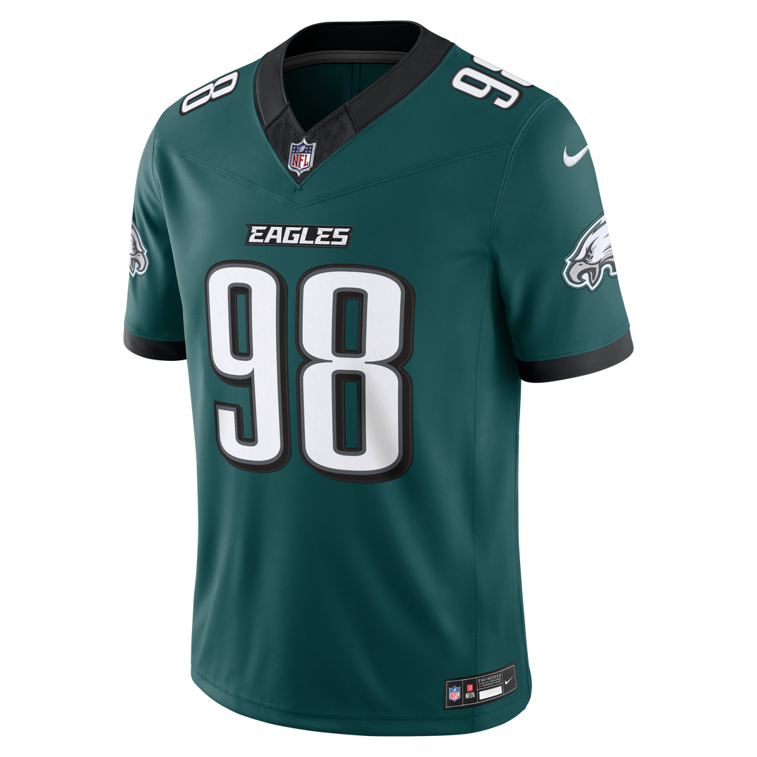 Philadelphia Eagles Jalen Carter Nike Kelly Green Alternate Vapor F.U.S.E. Stitched Limited Jersey