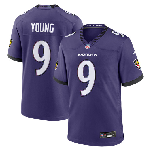 Baltimore Ravens Zion Young Nike Purple Team Game Jersey
