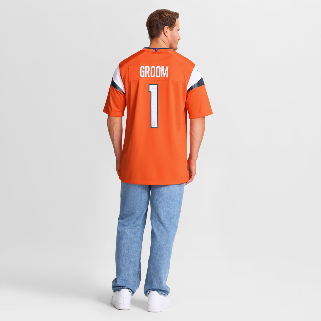 Denver Broncos Number 1 Groom Nike Orange Game Jersey