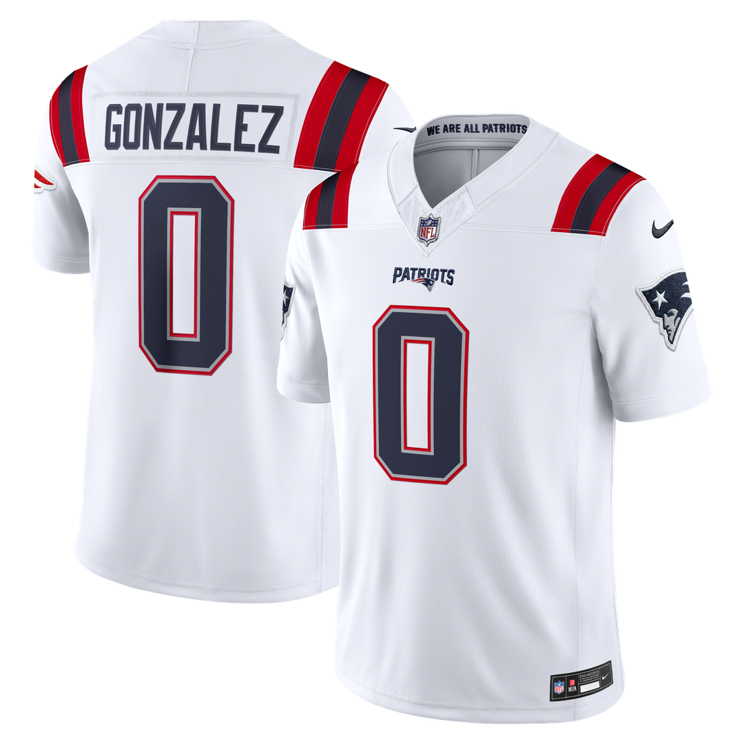 New England Patriots Christian Gonzalez Nike Navy Team Vapor F.U.S.E. Stitched Limited Jersey