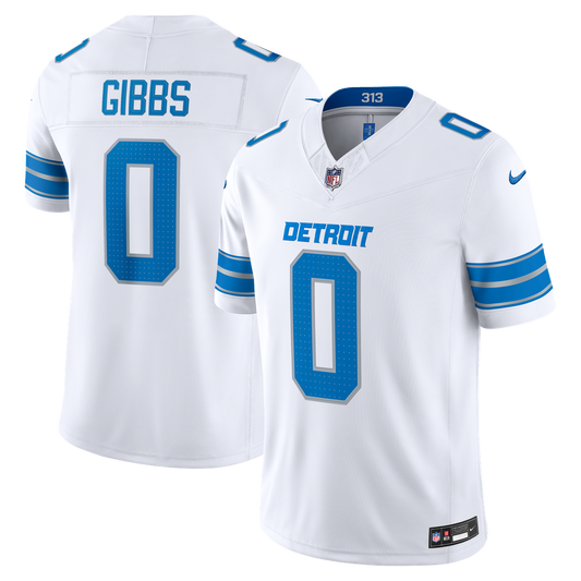 Detroit Lions Jahmyr Gibbs Nike White Vapor F.U.S.E. Stitched Limited Jersey