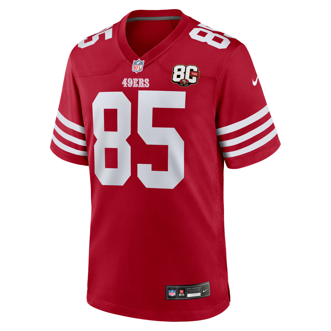 San Francisco 49ers George Kittle Nike Scarlet 80th Anniversary Game Jersey