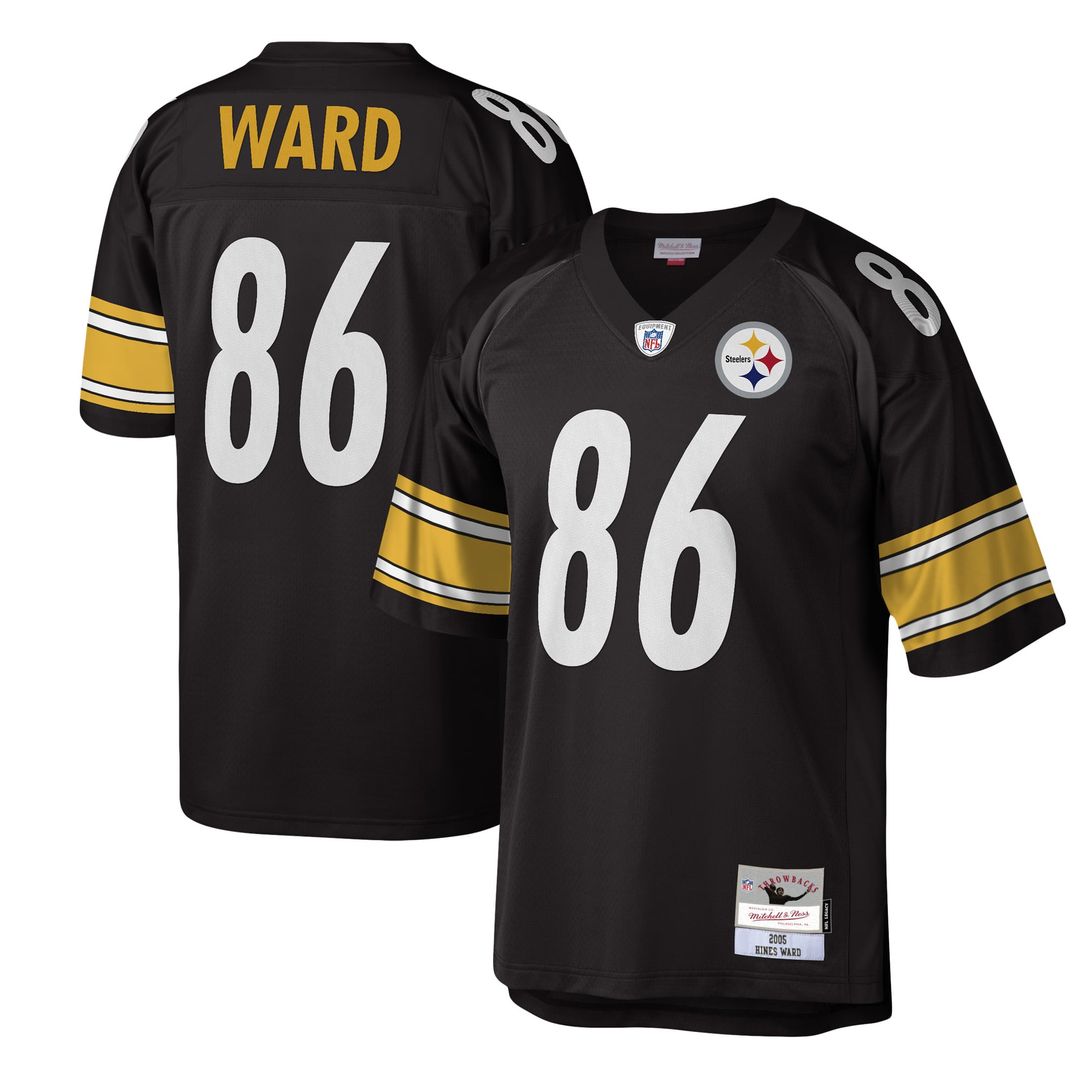 Pittsburgh Steelers Hines Ward Mitchell & Ness Black Legacy Replica Jersey
