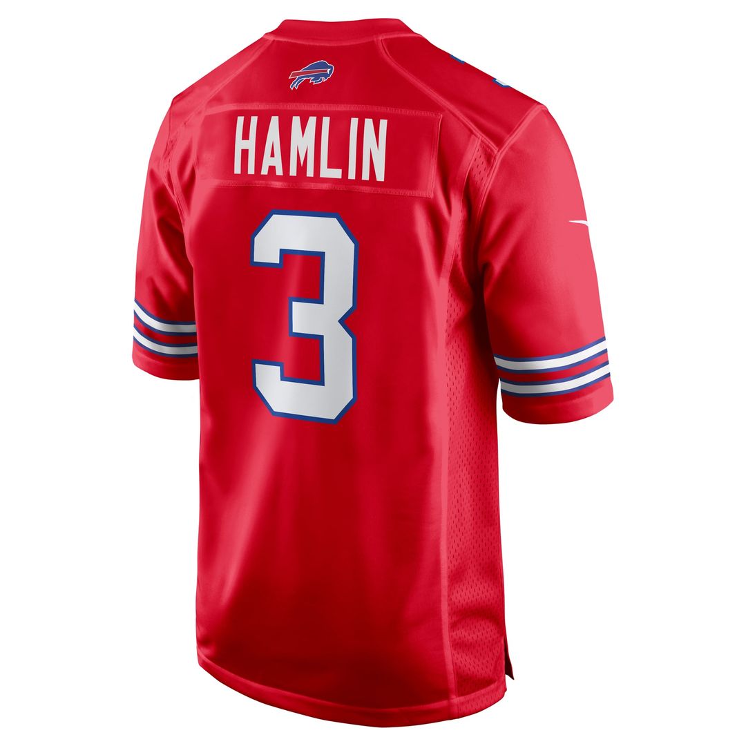 Buffalo Bills Damar Hamlin Nike Red Alternate Game Jersey