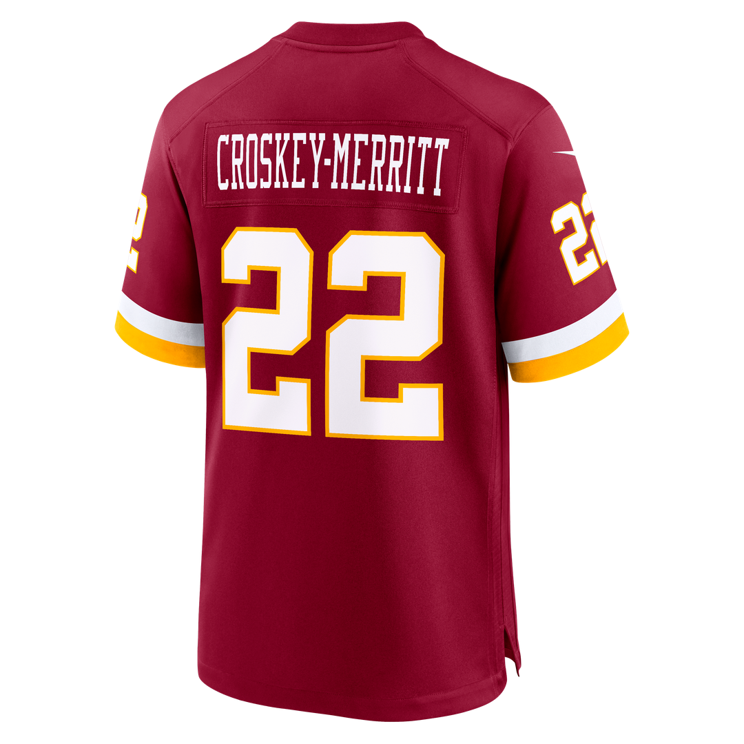 Washington Commanders Jacory Croskey-Merritt Nike Black Hail Raiser Alternate Game Jersey