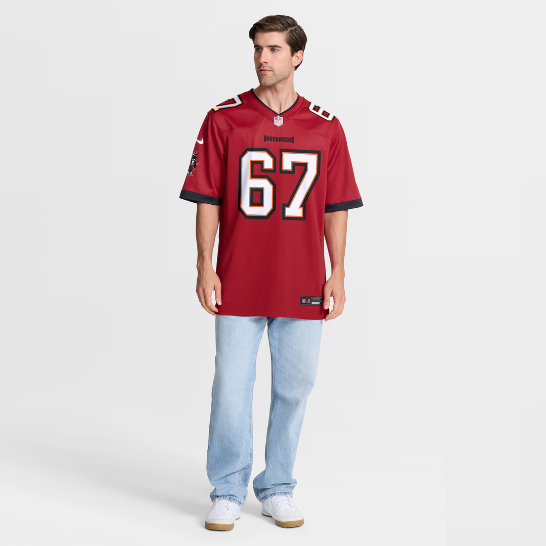 Tampa Bay Buccaneers Luke Goedeke Nike Red Game Player Jersey