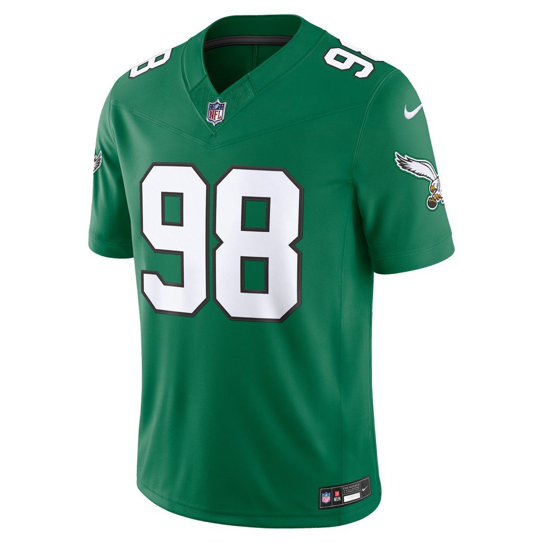 Philadelphia Eagles Jalen Carter Nike Kelly Green Alternate Vapor F.U.S.E. Stitched Limited Jersey