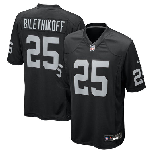 Las Vegas Raiders Fred Biletnikoff Nike Black Game Retired Player Jersey