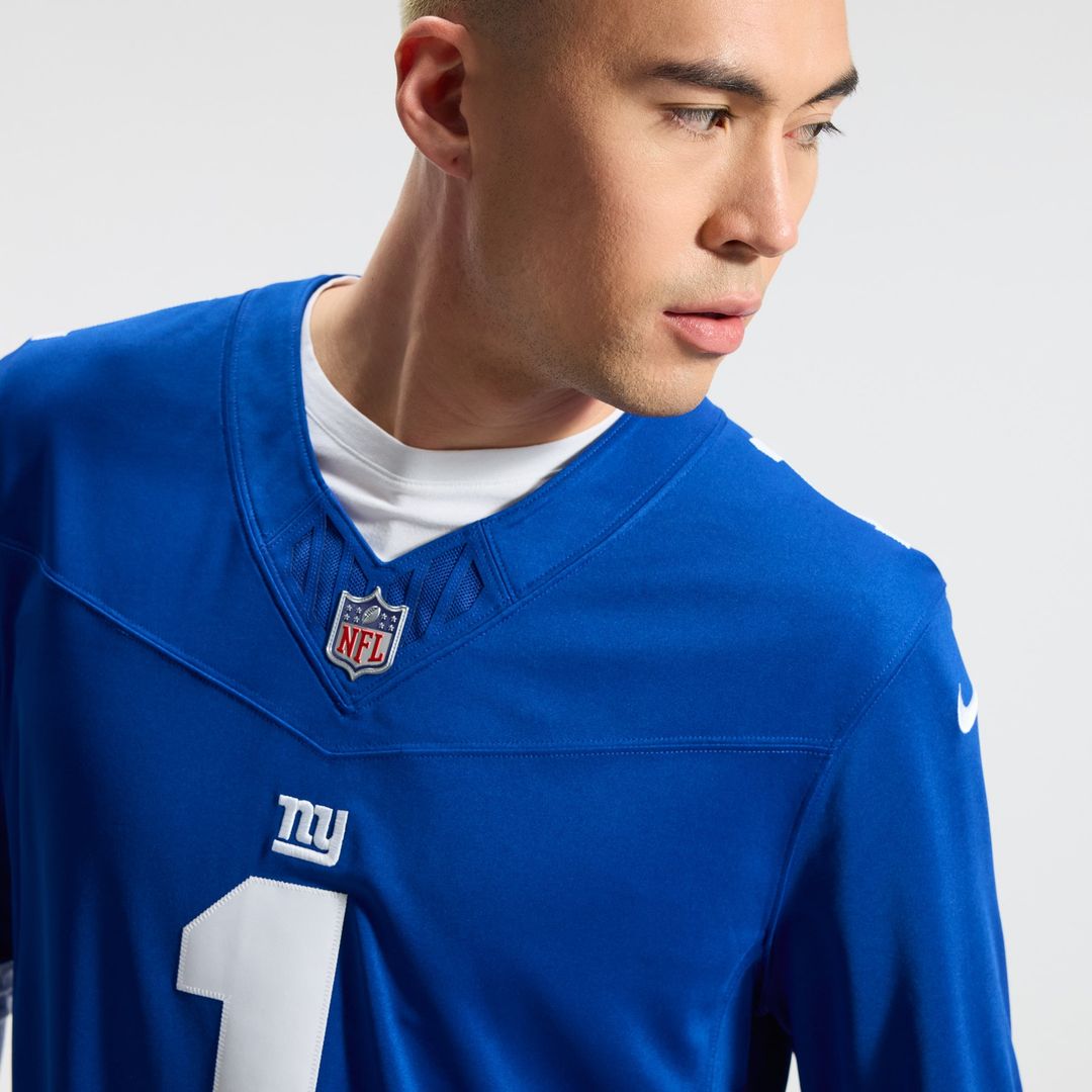 New York Giants Malik Nabers Nike Royal Team Vapor F.U.S.E. Stitched Limited Jersey