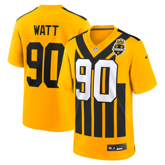 Pittsburgh Steelers T.J. Watt Nike Gold Alternate 1933 Throwback Game Jersey