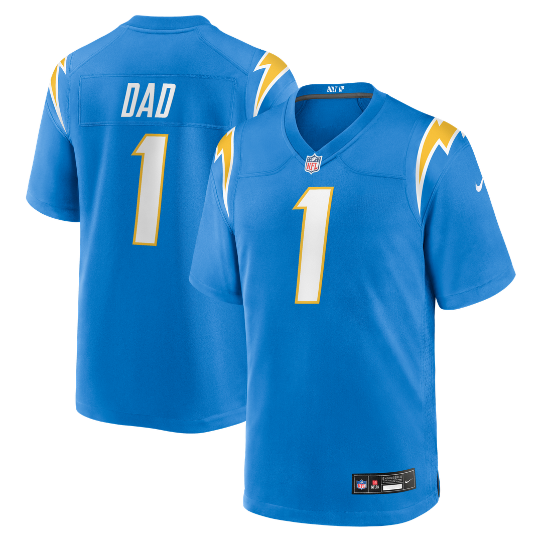 Los Angeles Chargers Number 1 Dad Nike Powder Blue Game Jersey