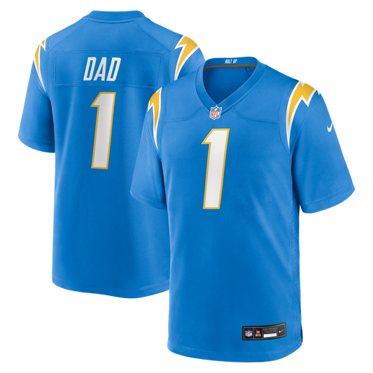 Los Angeles Chargers Number 1 Dad Nike Powder Blue Game Jersey