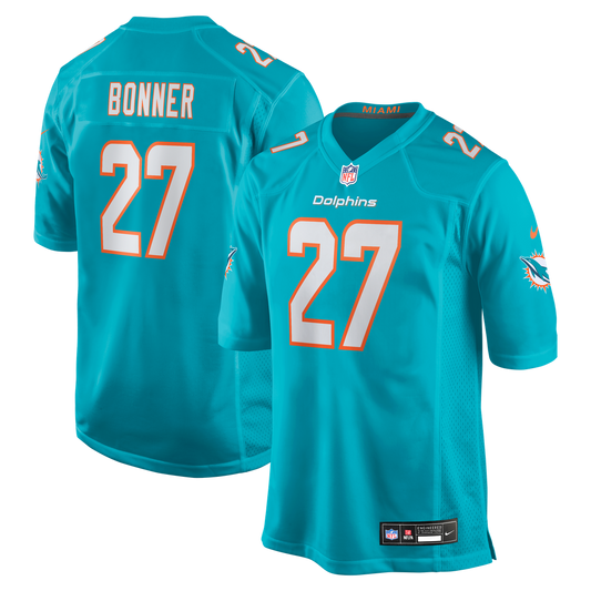 Miami Dolphins Ethan Bonner Nike Aqua Game Jersey