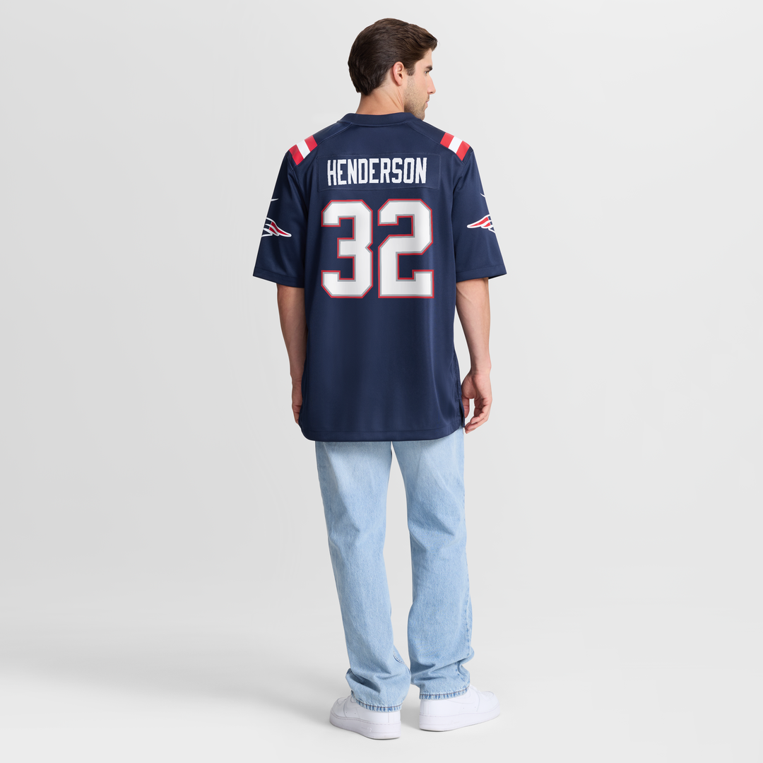 New England Patriots TreVeyon Henderson Nike Red Alternate Game Player Jersey