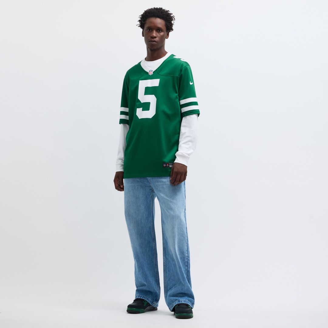 New York Jets Garrett Wilson Nike Legacy Black Alternate Game Jersey