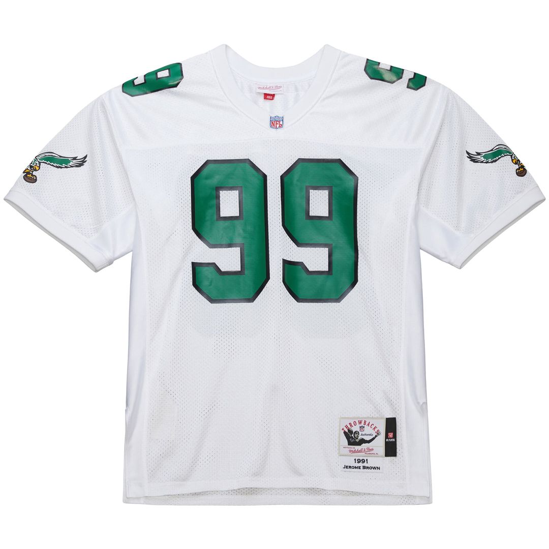 Philadelphia Eagles Jerome Brown Mitchell & Ness White 1991 Authentic Throwback Retired Player Jersey