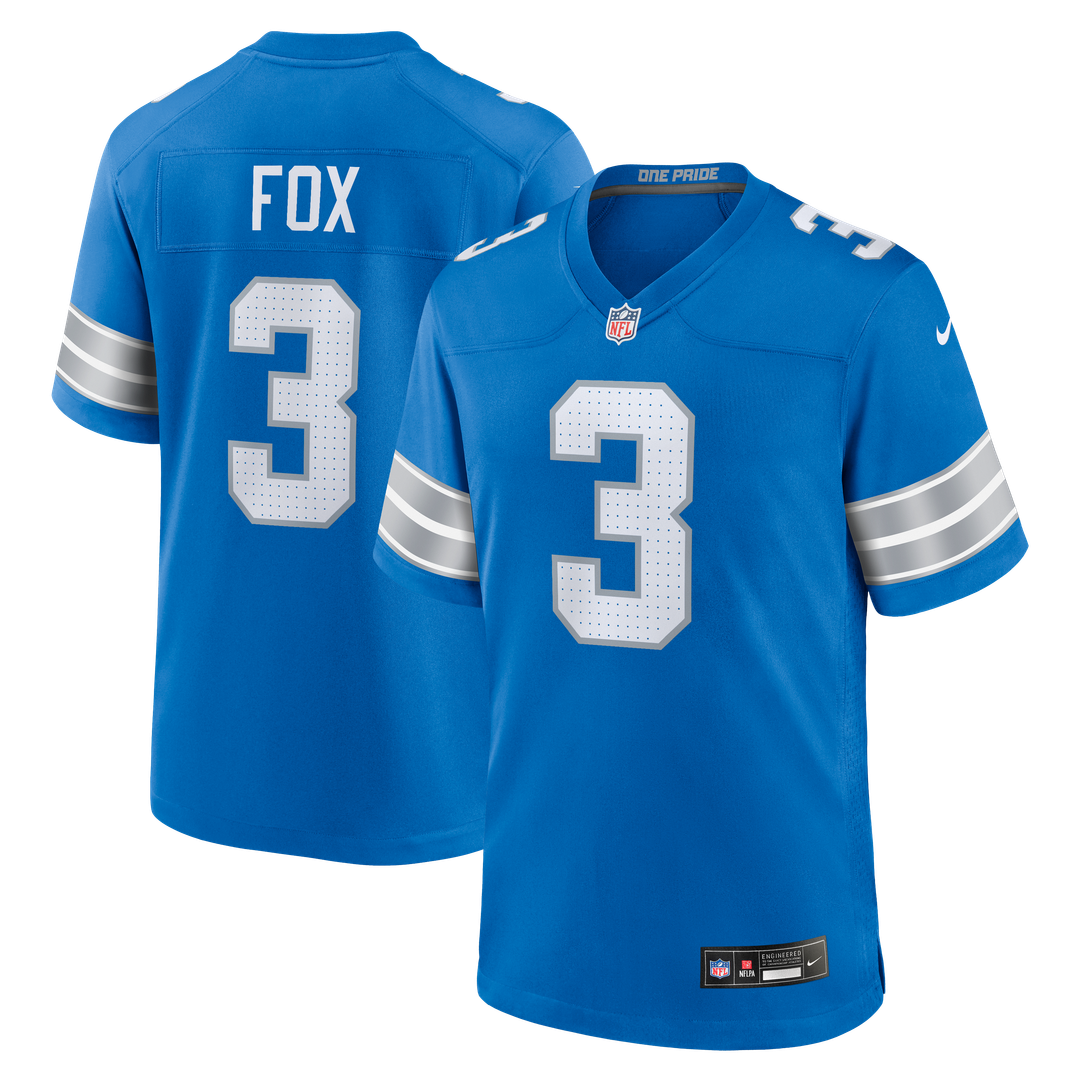 Detroit Lions Jack Fox Nike Blue Team Game Jersey