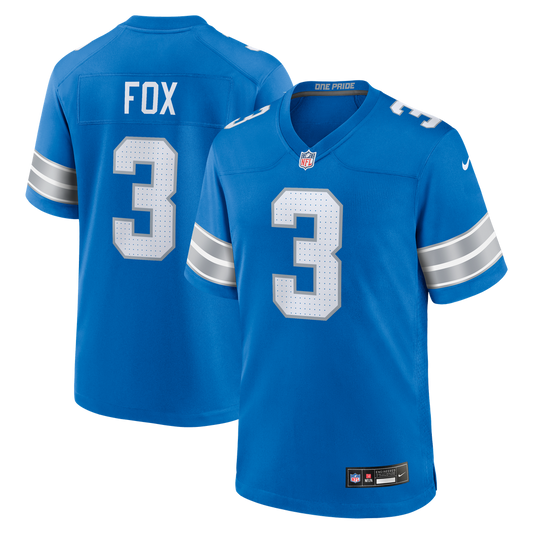 Detroit Lions Jack Fox Nike Blue Team Game Jersey