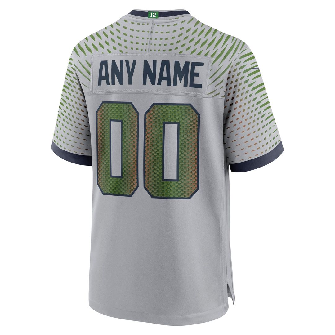 Seattle Seahawks Nike Gray Rivalries Collection Custom Game Jersey