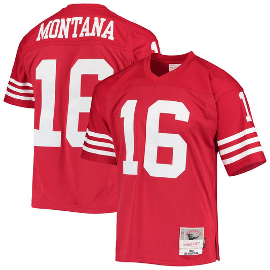 San Francisco 49ers Joe Montana Mitchell & Ness Scarlet Legacy Replica Jersey