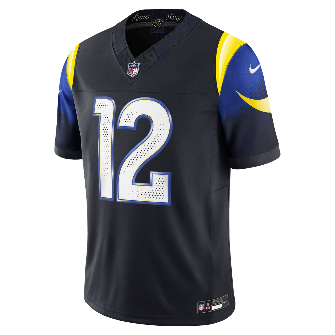 Los Angeles Rams Puka Nacua Nike Dark Blue Rivalries Collection Stitched Limited Jersey