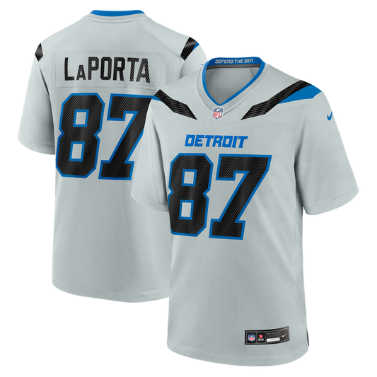 Detroit Lions Sam LaPorta Nike Silver 2026 Rivalries Collection Game Jersey