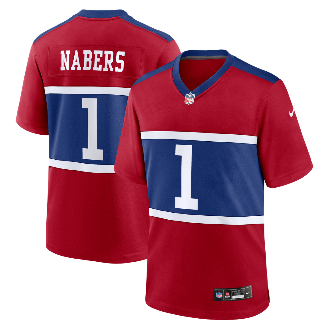 New York Giants Malik Nabers Nike Century Red Alternate Game Jersey