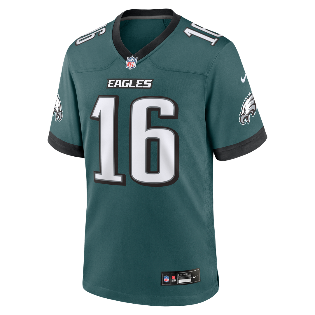 Philadelphia Eagles Tanner McKee Nike Midnight Green Team Game Jersey