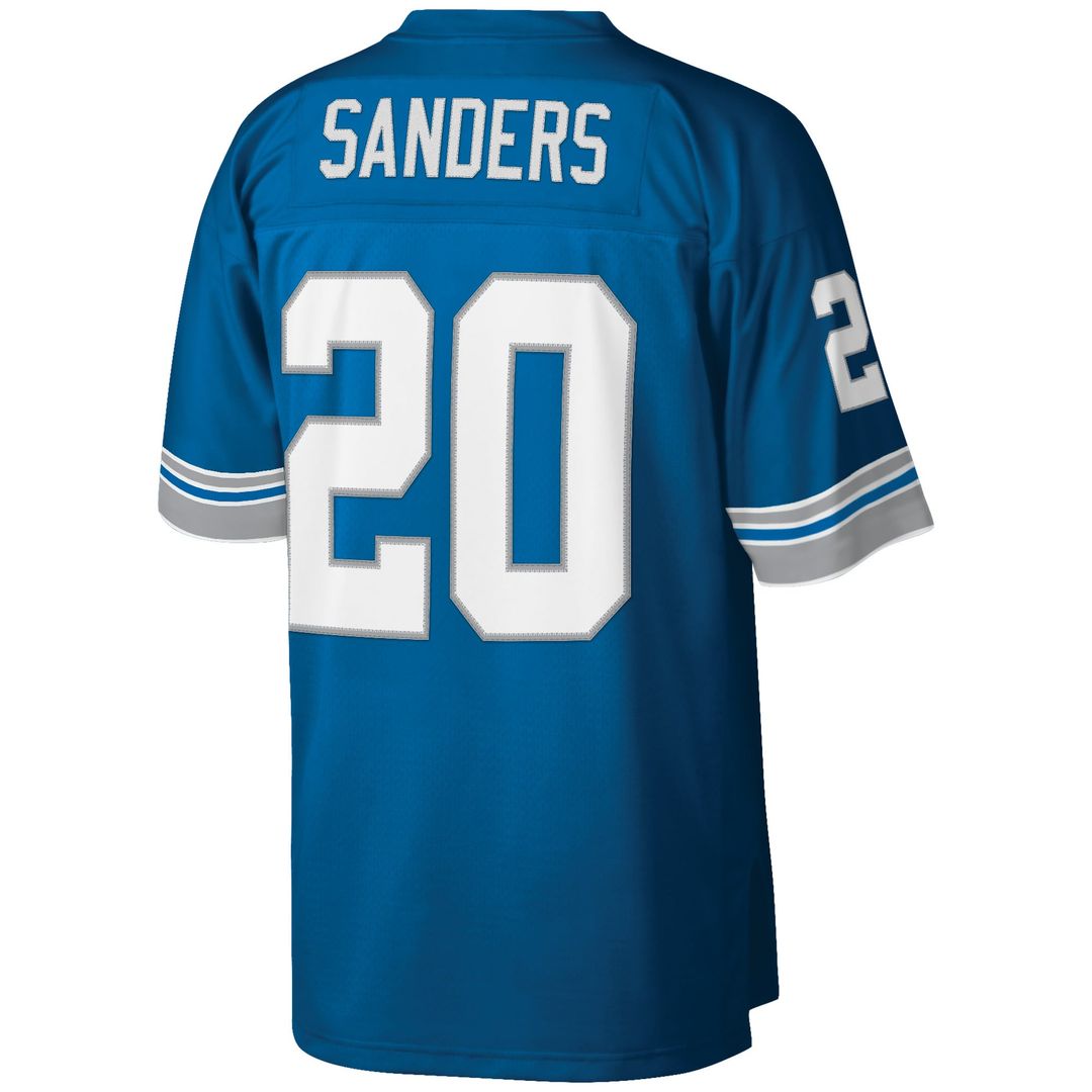 Detroit Lions Barry Sanders Mitchell & Ness White Big & Tall 1996 Retired Player Replica Jersey