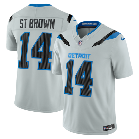 Detroit Lions Amon-Ra St. Brown Nike Silver 2026 Rivalries Collection Stitched Limited Jersey