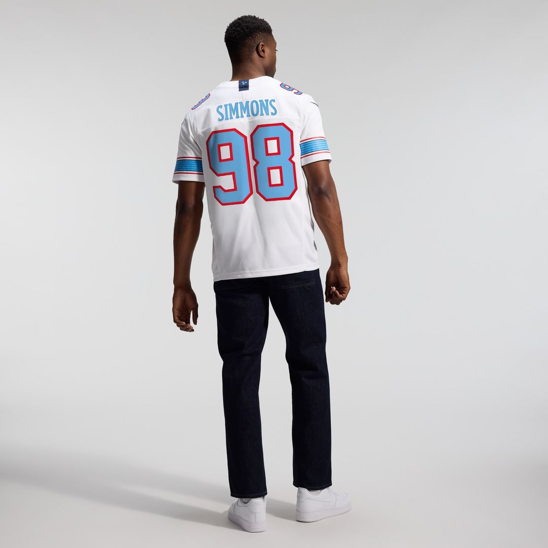 Tennessee Titans Jeffery Simmons Nike Light Blue Team Vapor F.U.S.E. Stitched Limited Jersey