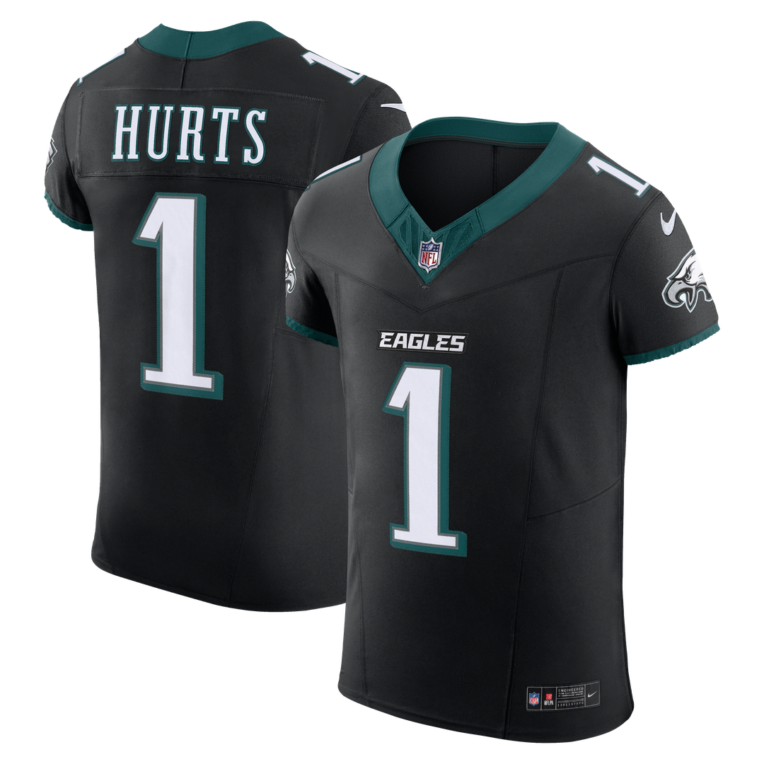 Philadelphia Eagles Jalen Hurts Nike Black Alternate Vapor F.U.S.E. Elite Jersey