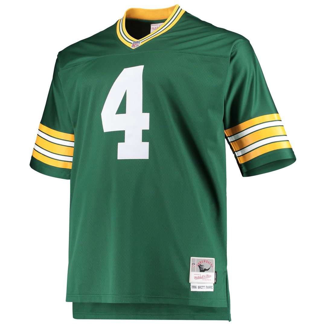 Green Bay Packers Brett Favre Mitchell & Ness Green Big & Tall 1996 Retired Player Replica Jersey