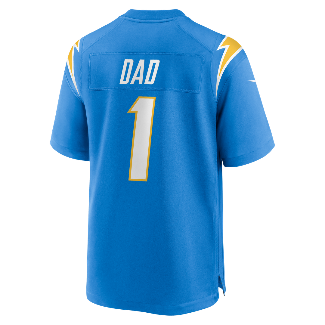 Los Angeles Chargers Number 1 Dad Nike Powder Blue Game Jersey