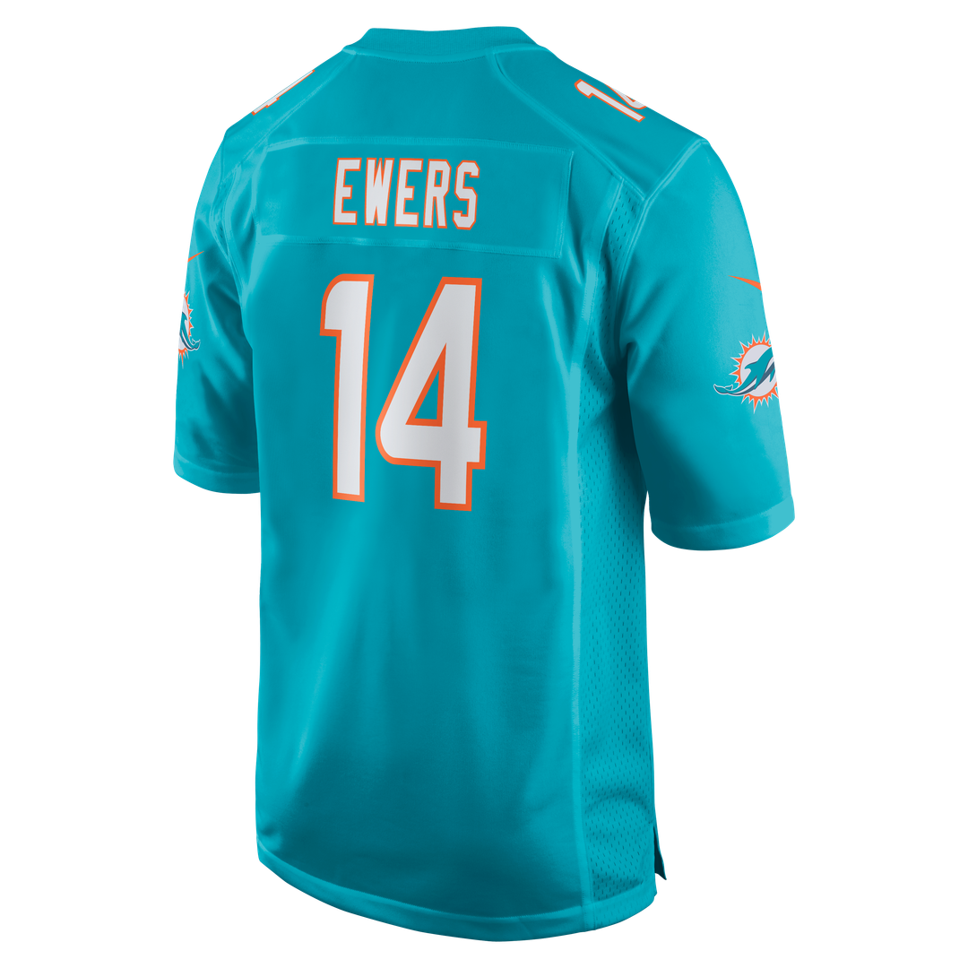 Miami Dolphins Quinn Ewers Nike Aqua Team Game Jersey