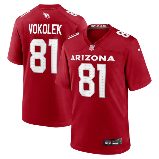 Arizona Cardinals Travis Vokolek Nike Cardinal Team Game Jersey