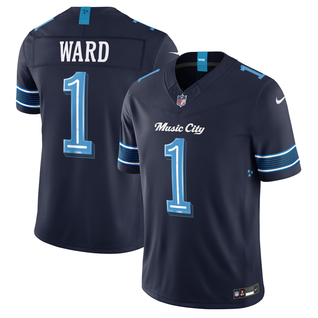 Tennessee Titans Cameron Ward Nike Navy 2026 Rivalries Collection Stitched Limited Jersey