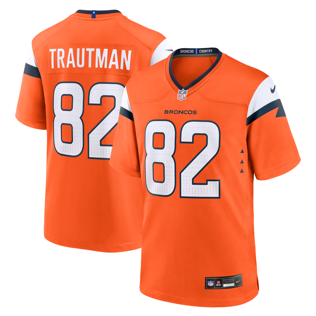 Denver Broncos Adam Trautman Nike Orange Team Game Jersey