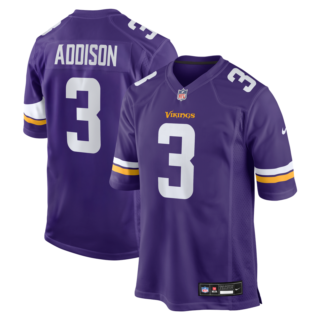 Minnesota Vikings Jordan Addison Nike Purple Game Jersey