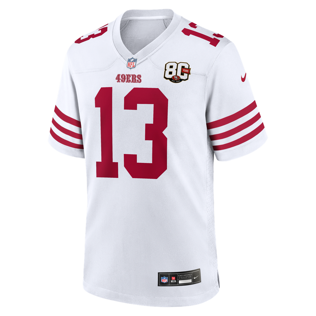 San Francisco 49ers Brock Purdy Nike White 80th Anniversary Game Jersey