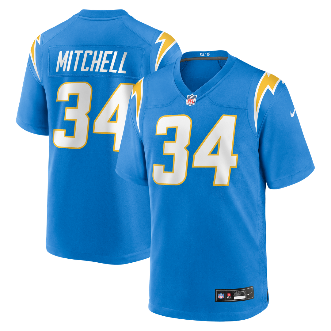 Los Angeles Chargers Keaton Mitchell Nike Powder Blue Team Game Jersey