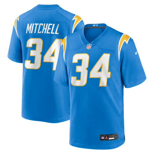 Los Angeles Chargers Keaton Mitchell Nike Powder Blue Team Game Jersey