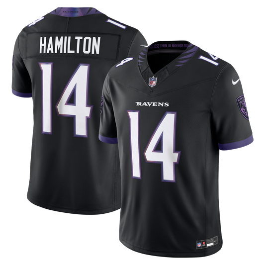 Baltimore Ravens Kyle Hamilton Nike Black Alternate Vapor F.U.S.E. Stitched Limited Jersey