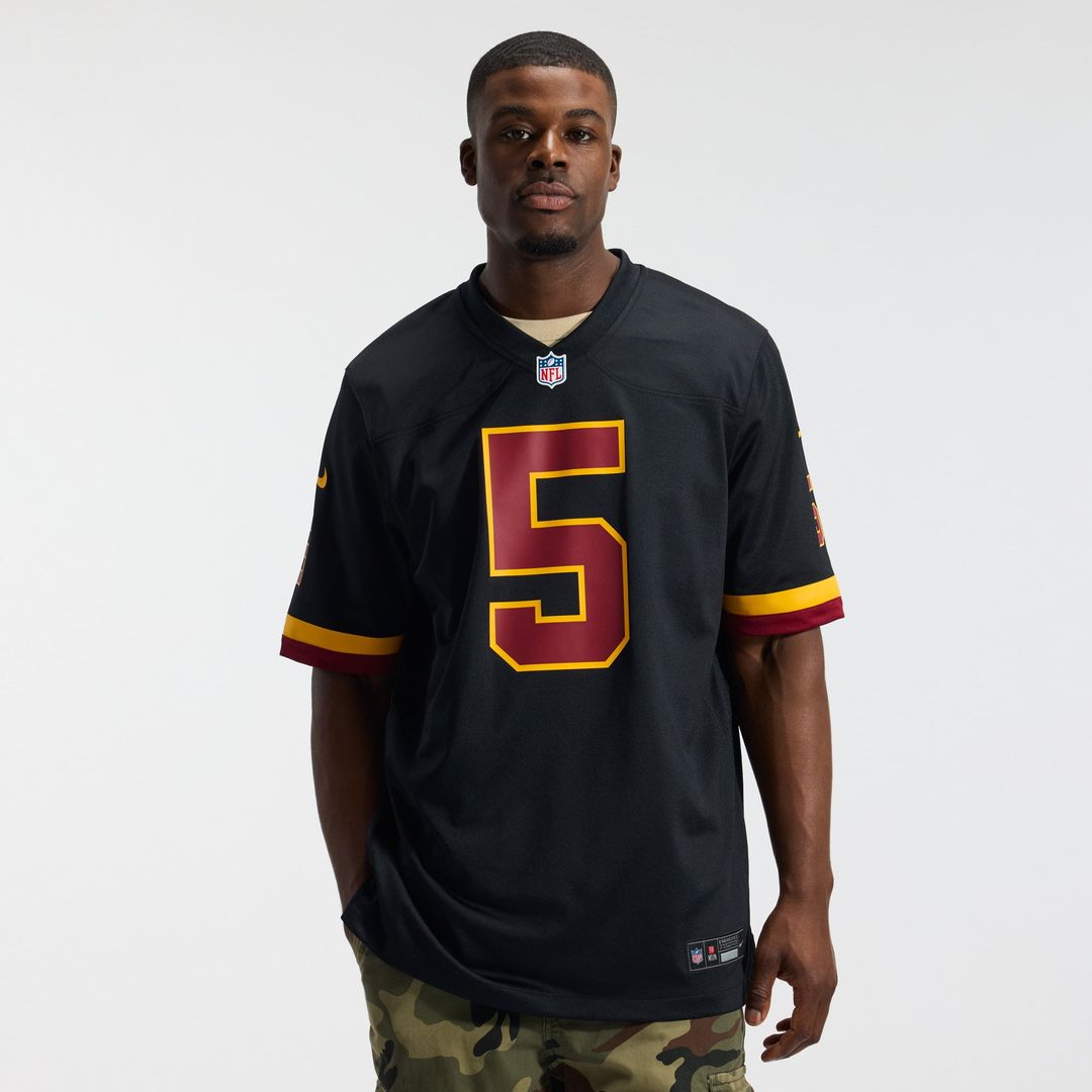 Hail Raiser Washington Commanders Jayden Daniels Nike Black Alternate Game Jersey